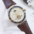 Patek Philippe Brown Gold Leather Strap Watch — hero
