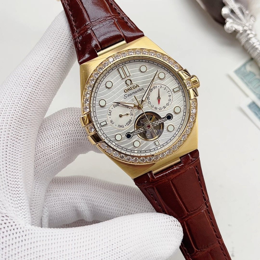 OMEGA White Dial Gold-Tone Watch — hero